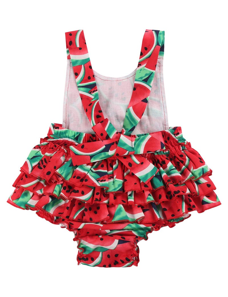 PrinceSasa Baby Girl Clothes Watermelon Floral Ruffles Summer Cake Smash Outfits and Headband for Newborn Gifts,A20,7-12 Months(Size M) - Image 5